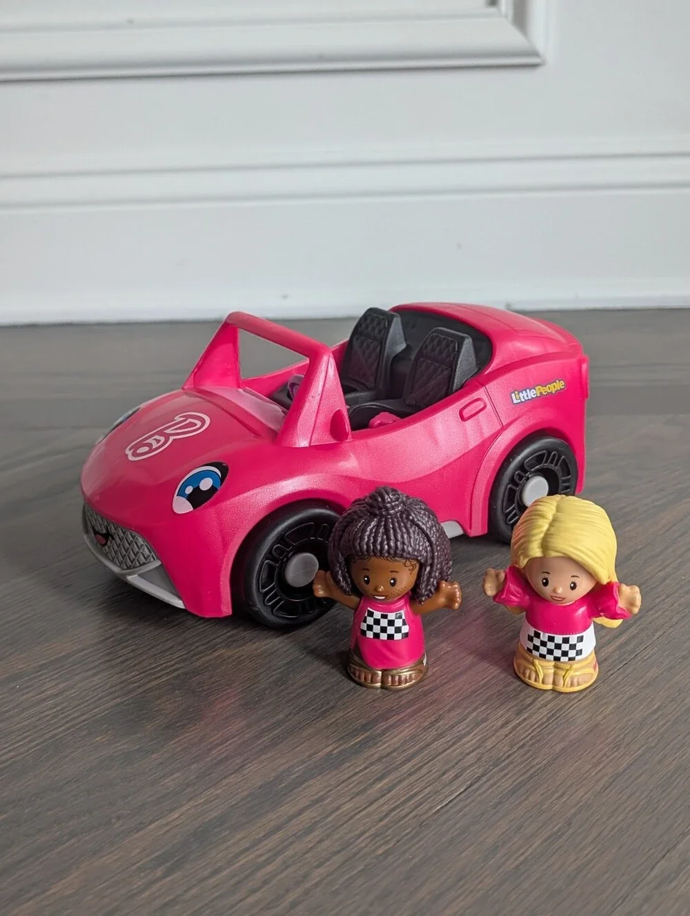 Fisher-Price Little People Barbie Convertible Sports Car Push-Along + 2 People
